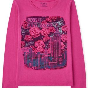 The Children’s Place Girls New York Graphic Tee- Small (5/6) Long Sleeve NWT New